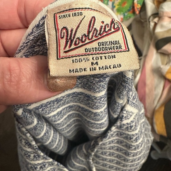 Blue and White Patterned Women's Top - Picture 2 of 5